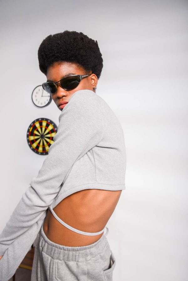 CARDS CROP TOP GREY - Image 4