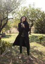 Oversized μπουφάν μακρύ μαύρο