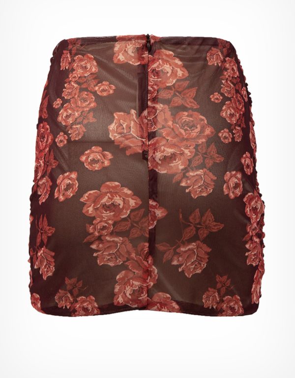 Φούστα Floral Mya Μπορντώ - Image 2