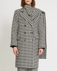 CHECKED COAT WITH WIDE COLLAR - Image 3