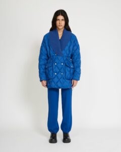 DOUBLE-BREASTED QUILTED DOWN JACKET