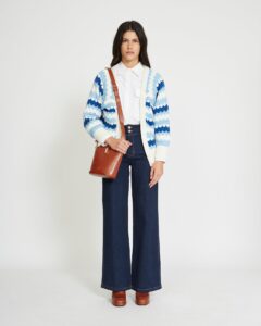 KNITTED CARDIGAN WITH GEOMETRIC PATTERN - Image 2