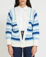KNITTED CARDIGAN WITH GEOMETRIC PATTERN