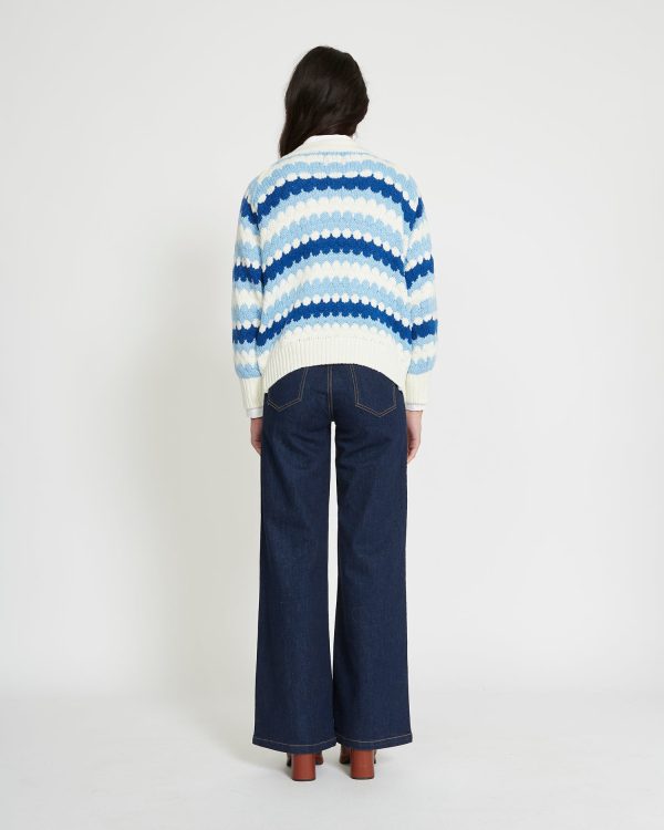KNITTED CARDIGAN WITH GEOMETRIC PATTERN - Image 3