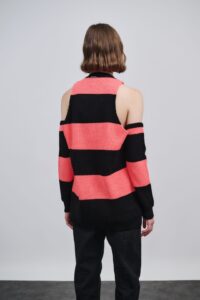 Cardigan Striped Off Shoulder - Image 2