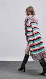 Πλεκτή ζακέτα κρόσια με ζώνη - Image 3