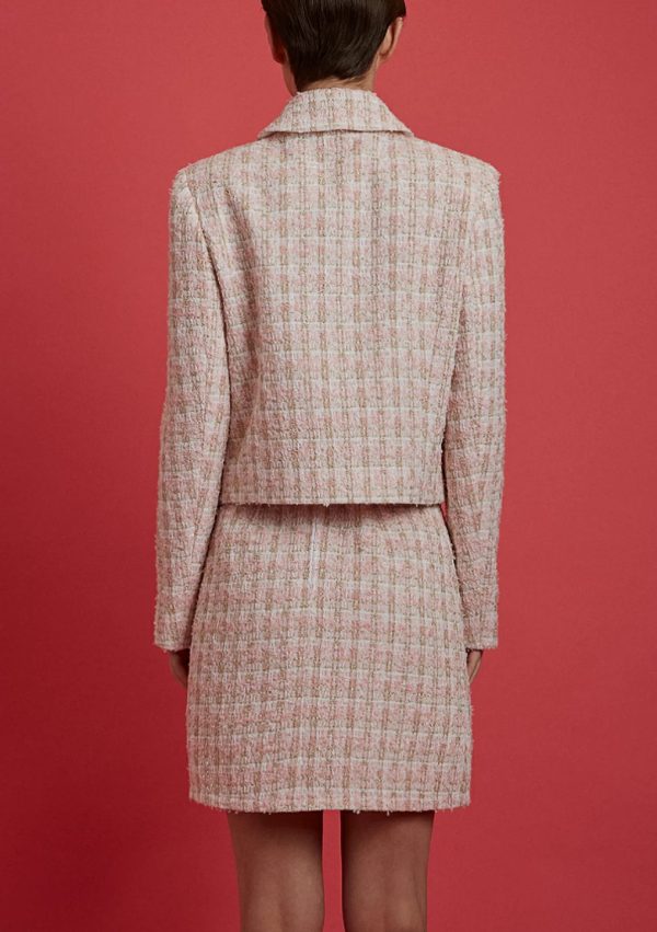 Σετ Ζακετάκι tweed μαζί με Μίνι φούστα tweed - Image 4