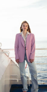 Blazer με χρυσό κουμπί