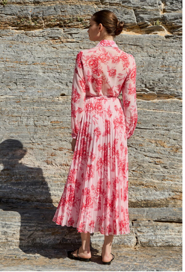 IMG_9354 Εμπριμέ πλισέ μιντι φόρεμα - Image 2