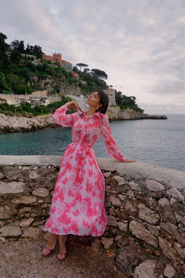 IMG_9758 Εμπριμέ πλισέ μιντι φόρεμα - Image 1