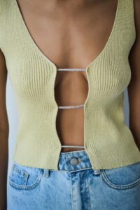 Crop Top Lurex Strass Cord