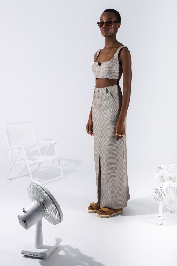 RACHEL MAXI SKIRT BROWN - Image 1