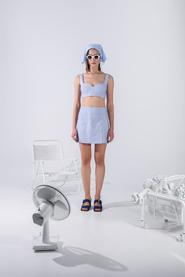 ARPYES  RACHEL MINI SKIRT LIGHT BLUE - Image 1