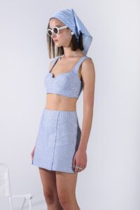 ARPYES RACHEL MINI SKIRT LIGHT BLUE - Image 2