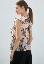 Μπλούζα εμπριμέ με βολάν - Image 3