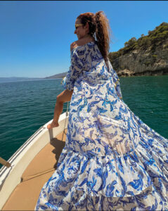 Κιμονό Floral Mya Μπλε