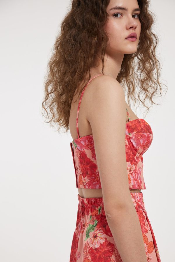 Charis Top (Coral Flowers) - Image 4