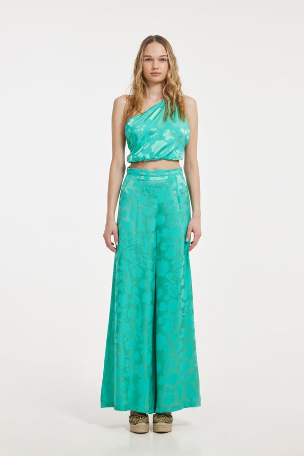 Yvonne Pants (Satin Aqua) - Image 1
