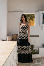 Φόρεμα boho μακρύ ραντάκι μαύρο - Image 3