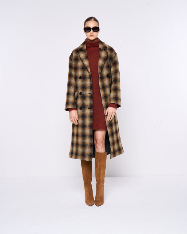 DOUBLE-BREASTED CHECKED COAT - Image 3