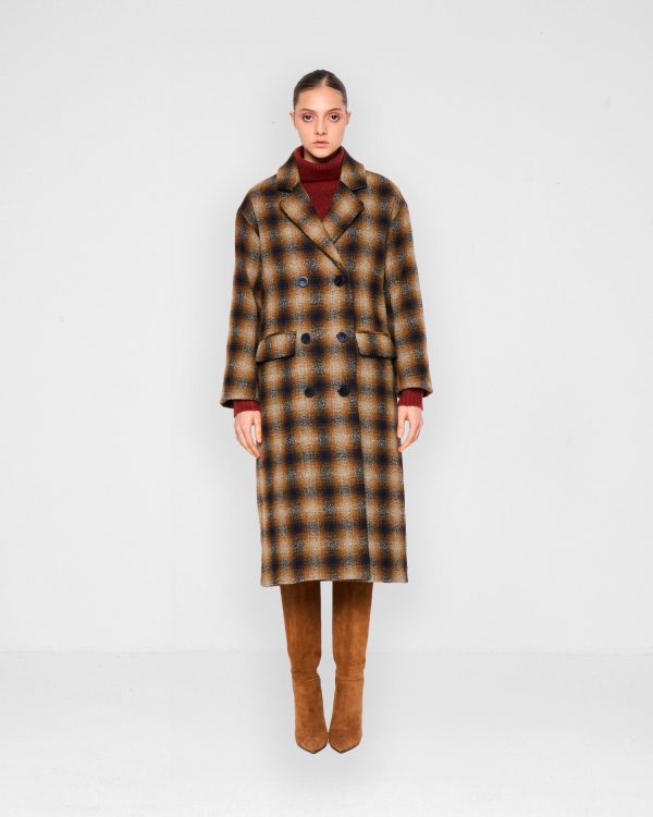 DOUBLE-BREASTED CHECKED COAT - Image 4