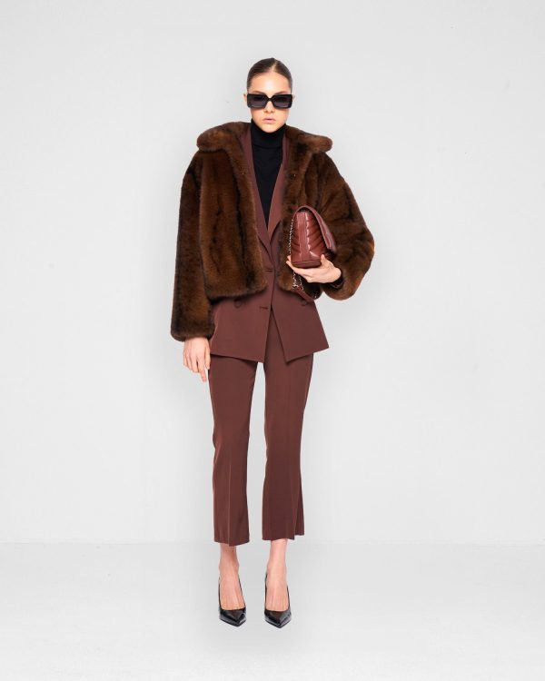 SHORT FAUX FUR COAT - Image 1