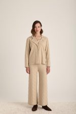 Set Shiny Yarn Textured Cardigan with pants - Image 4