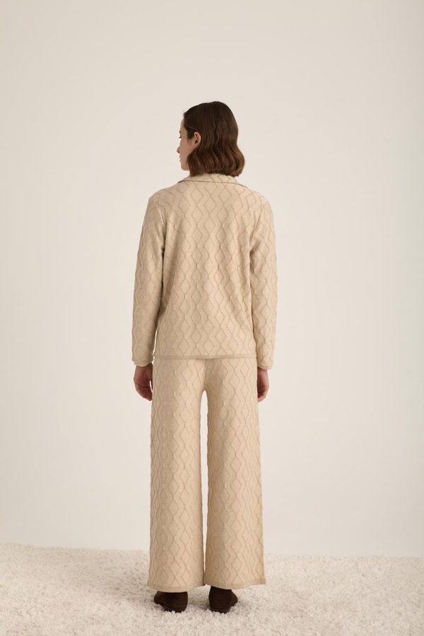 Set Shiny Yarn Textured Cardigan with pants - Image 3