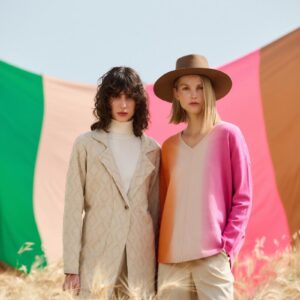 Set Shiny Yarn Textured Cardigan with pants