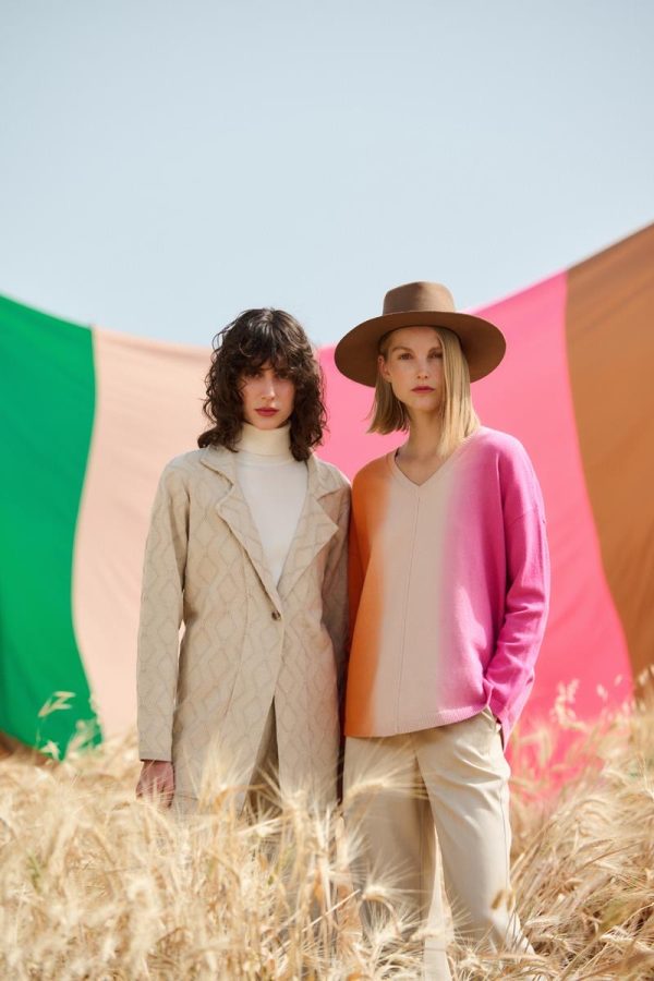 Set Shiny Yarn Textured Cardigan with pants - Image 1