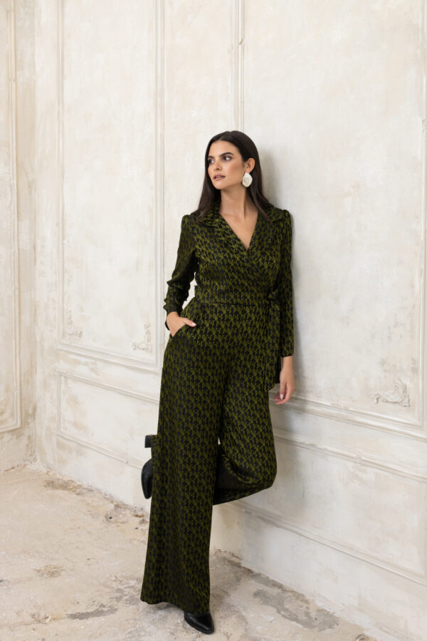 Φόρμα ολόσωμη εμπριμέ λαδί - Image 3