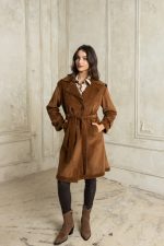 Κοτλέ ημίπαλτο με γουνάκι εσωτερικά ταμπά