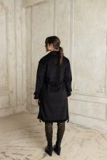 Κοτλέ ημίπαλτο με γουνάκι εσωτερικά black - Image 2