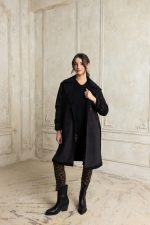 Κοτλέ ημίπαλτο με γουνάκι εσωτερικά black - Image 4