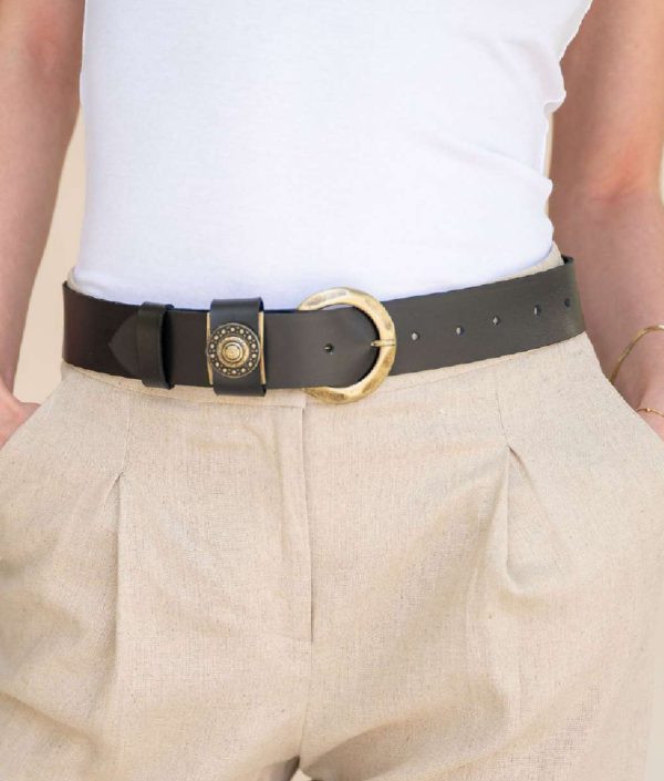 Marci leather belt bronze - Image 1