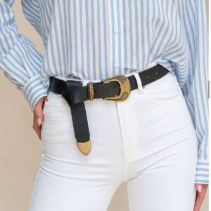 Korina leather belt bronze