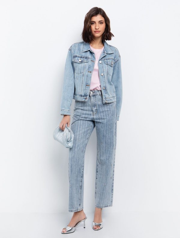 Ankle length τζιν με πέτρες & strass - Image 1