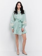 Lyosell φόρεμα με broderie στοιχεία