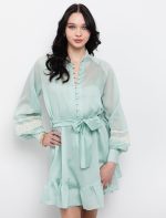 Lyosell φόρεμα με broderie στοιχεία - Image 2