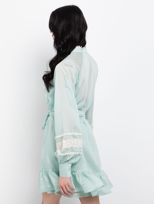 Lyosell φόρεμα με broderie στοιχεία - Image 3