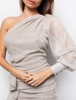 One shoulder φόρεμα lurex - Image 2