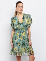 Εμπριμέ φόρεμα με βολάν - Image 2