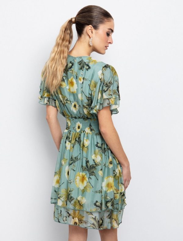 Εμπριμέ φόρεμα με βολάν - Image 3