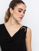 Ντραπέ τοπ με κρίκο black