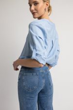 Παντελόνι τζιν με στρας μπλε - Image 2