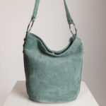 SANDRA BUCKETBAG (mint suede genuine leather)