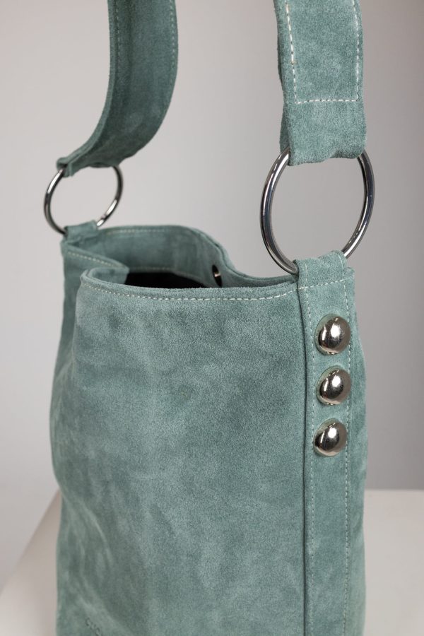 SANDRA BUCKETBAG (mint suede genuine leather) - Image 3