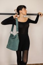 SANDRA BUCKETBAG (mint suede genuine leather) - Image 4