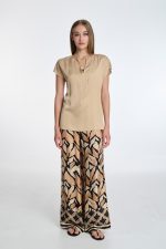 Παντελόνα εμπριμέ σατέν