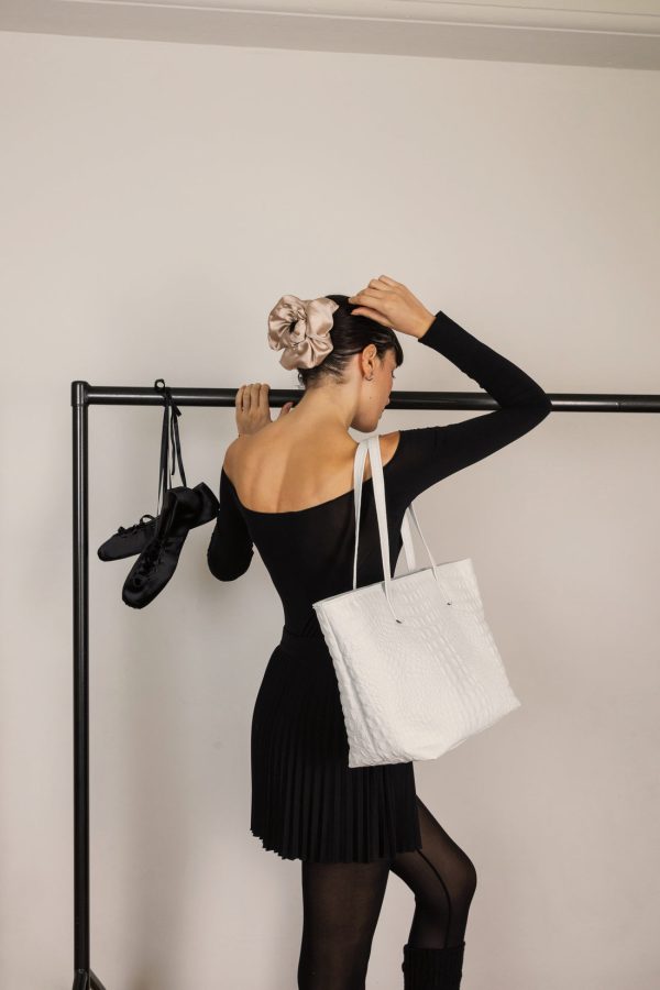 NELLY TOTEBAG (white croco  genuine leather) - Image 2